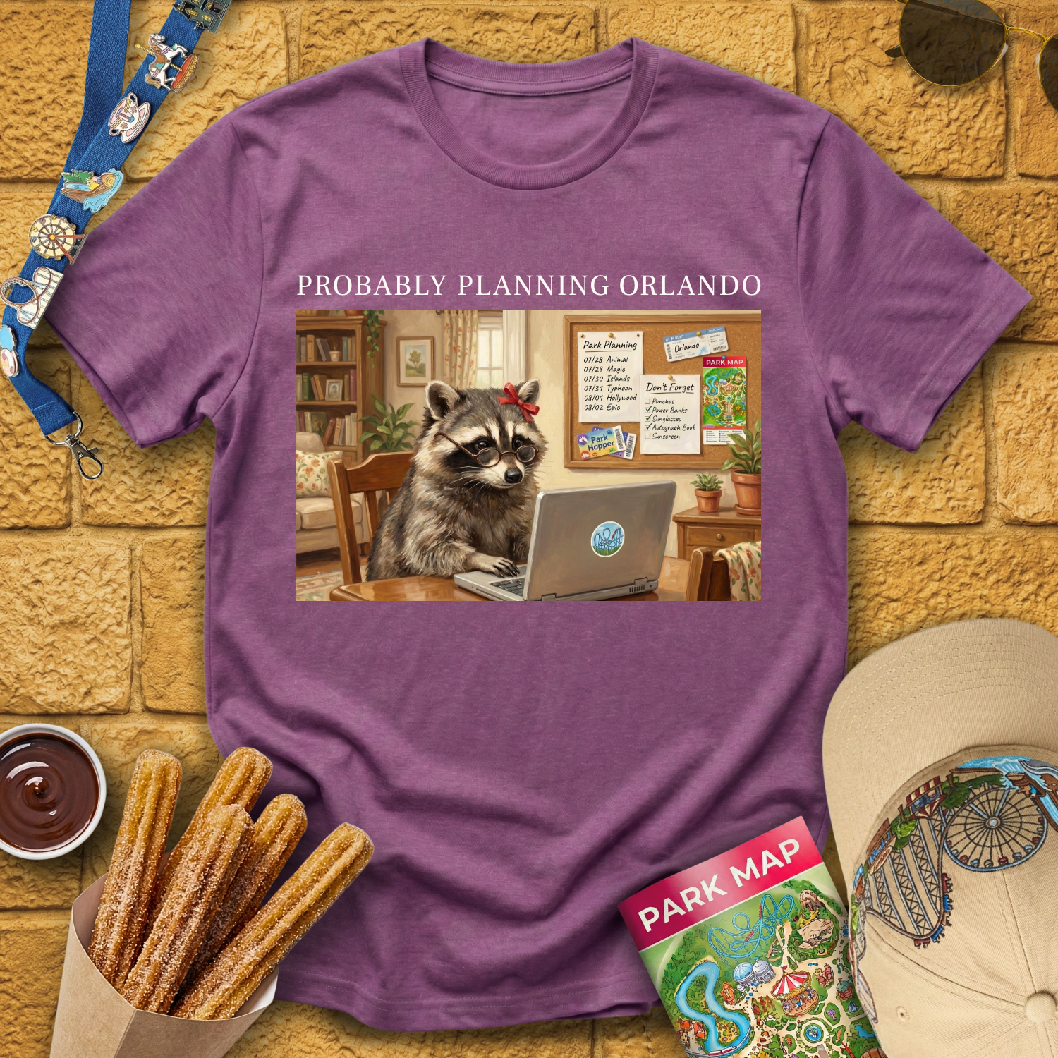Raccoon Planning Orlando [OilArt] T-Shirt