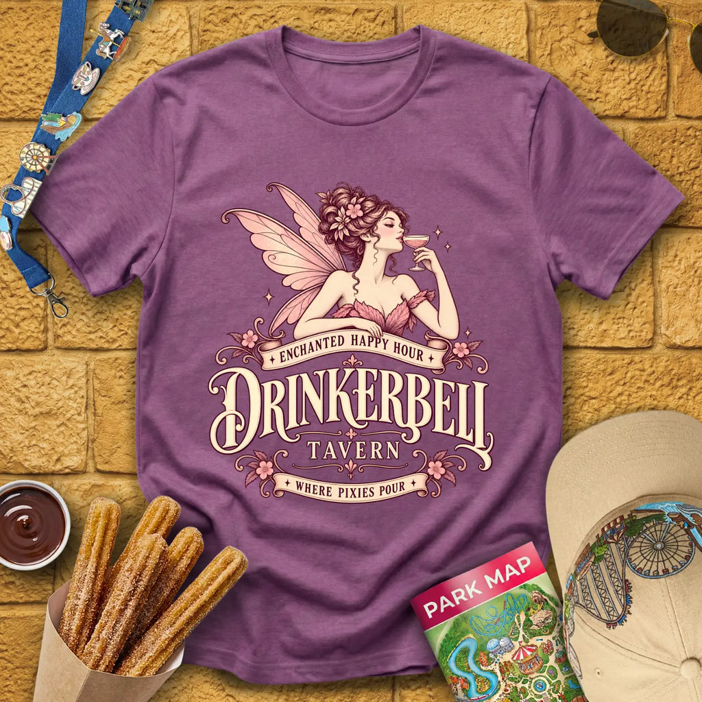 Drinkerbell Tavern [Nouveau] T-Shirt for Theme Park Fans (Heather Maroon)