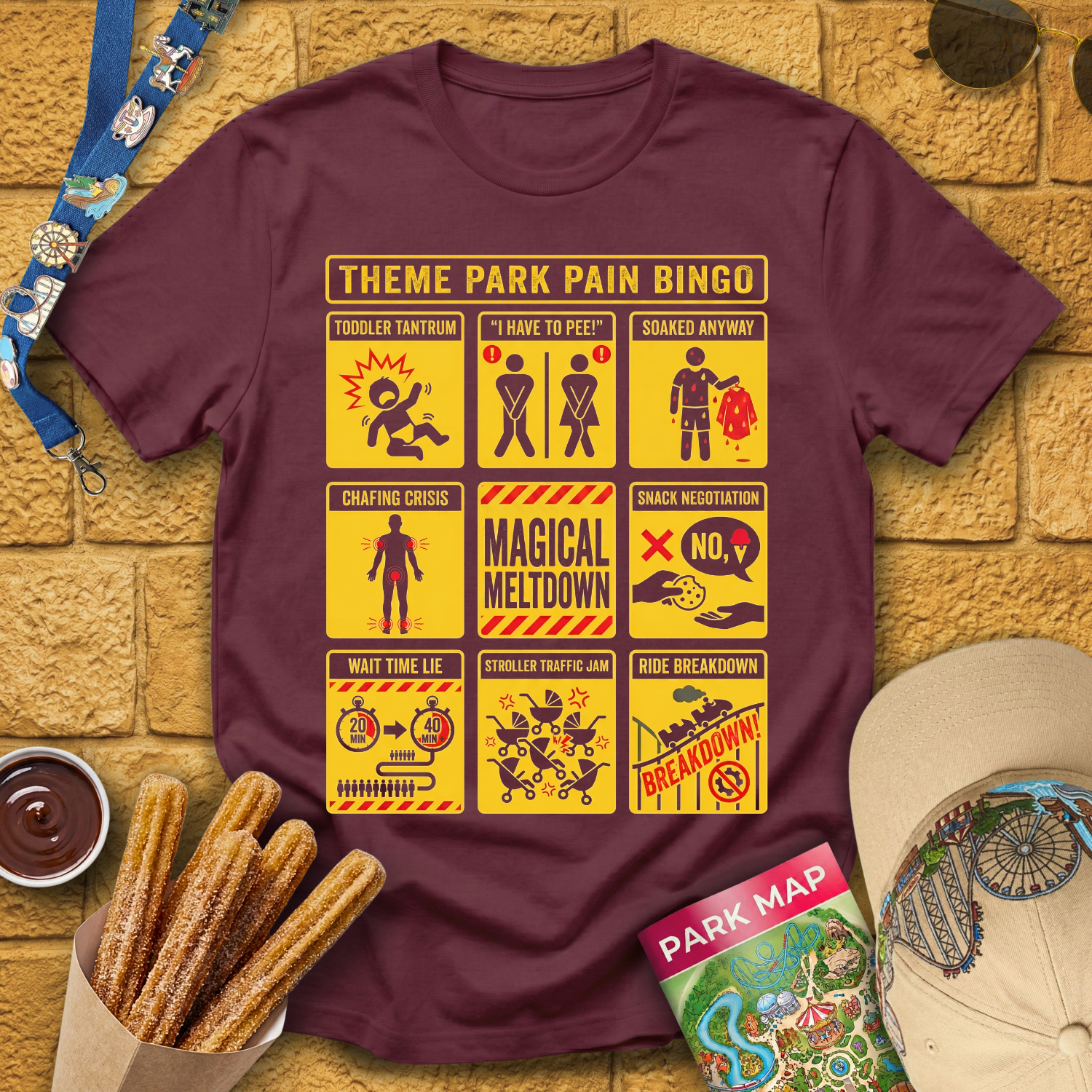Theme Park Bingo [Warning] T-Shirt