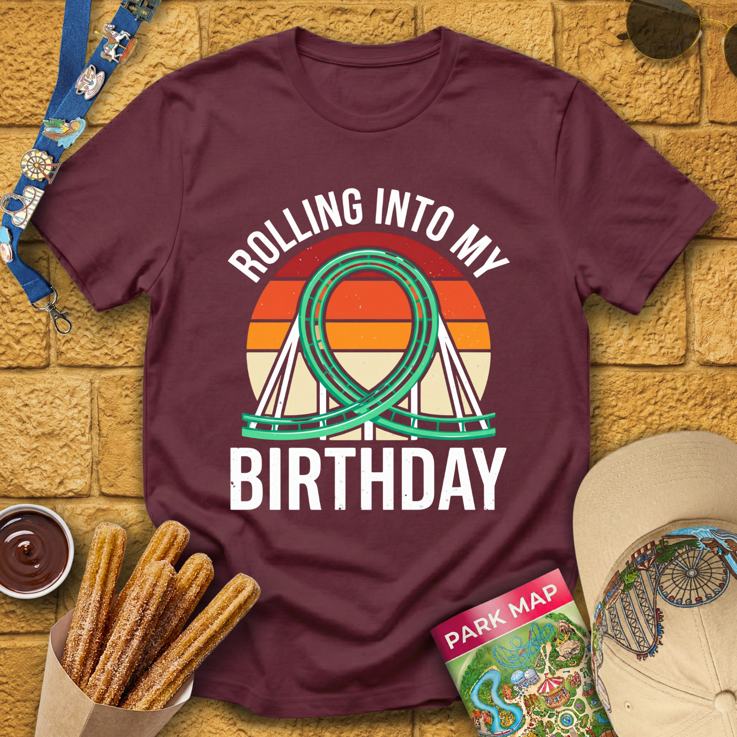 Rolling Into Birthday [Retro] T-Shirt
