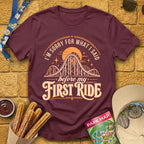 Before First Ride [MidCen] T-Shirt for Theme Park Fans (Maroon)