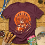Cat Coaster [JapRetro] T-Shirt for Theme Park Fans (Maroon)