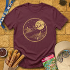 Christmas Park Flight [Badge] T-Shirt for Theme Park Fans (Maroon)