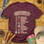 Drinking Checklist [College] T-Shirt for Theme Park Fans (Maroon)