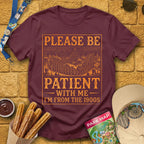 From The 1900s [Woodcut] T-Shirt for Theme Park Fans (Maroon)