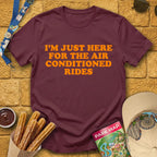 Here For AC Rides [RetroBold] T-Shirt for Theme Park Fans (Maroon)