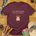 Hot Husband [Sleek] T-Shirt for Theme Park Fans (Maroon)
