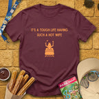 Hot Wife [Sleek] T-Shirt for Theme Park Fans (Maroon)
