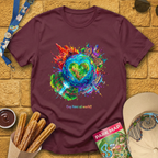 My Kind Of World [ArtBurst] T-Shirt for Theme Park Fans (Maroon)