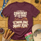 One More Ride [RetroBold] T-Shirt for Theme Park Fans (Maroon)
