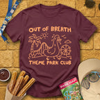 Out Of Breath [Doodle] T-Shirt for Theme Park Fans (Maroon)