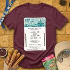 Skip The Line Ticket [Retro] T-Shirt for Theme Park Fans (Maroon)