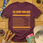 Theme Park Nerd Facts [Nutrition] T-Shirt for Theme Park Fans (Maroon)
