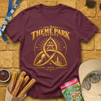 Theme Park Trinity [Golden] T-Shirt for Theme Park Fans (Maroon)