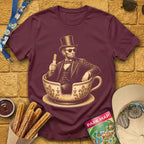 Tranquil Teacups [Engraved] T-Shirt for Theme Park Fans (Maroon)