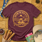 Yeti Frozen Asset [Badge] T-Shirt for Theme Park Fans (Maroon)