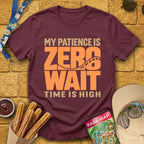 Zero Wait [Bold] T-Shirt for Theme Park Fans (Maroon)