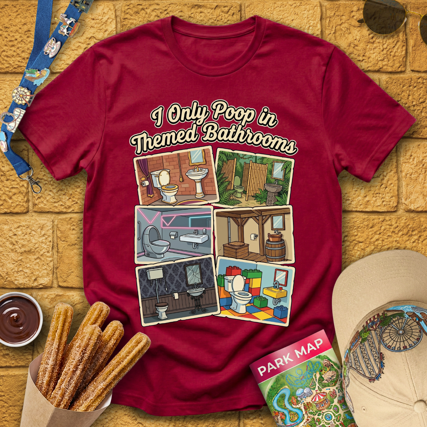 Poop In Themed Bathrooms [Postcard] T-Shirt