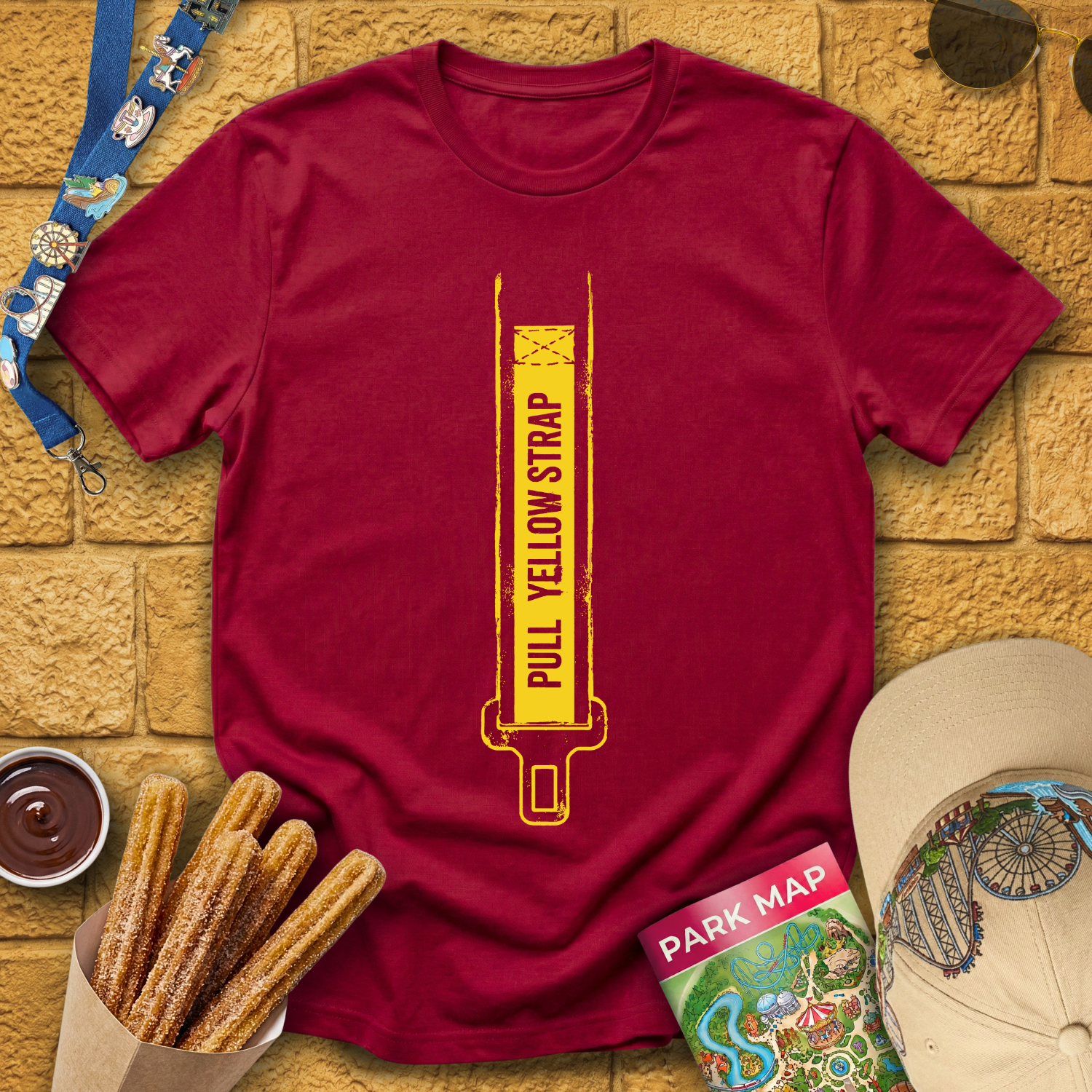 Pull Yellow Strap [Distressed] T-Shirt