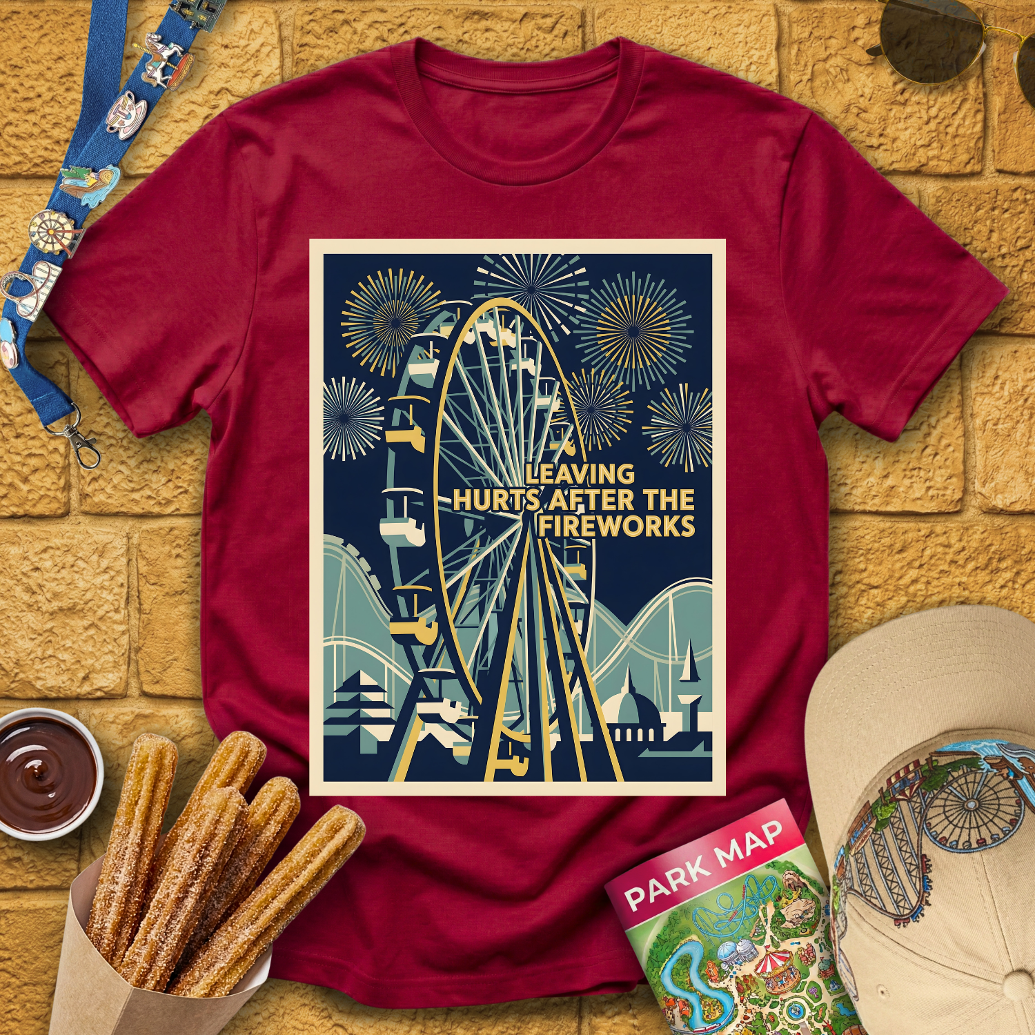 Leaving Hurts & Fireworks [40sPoster] T-Shirt