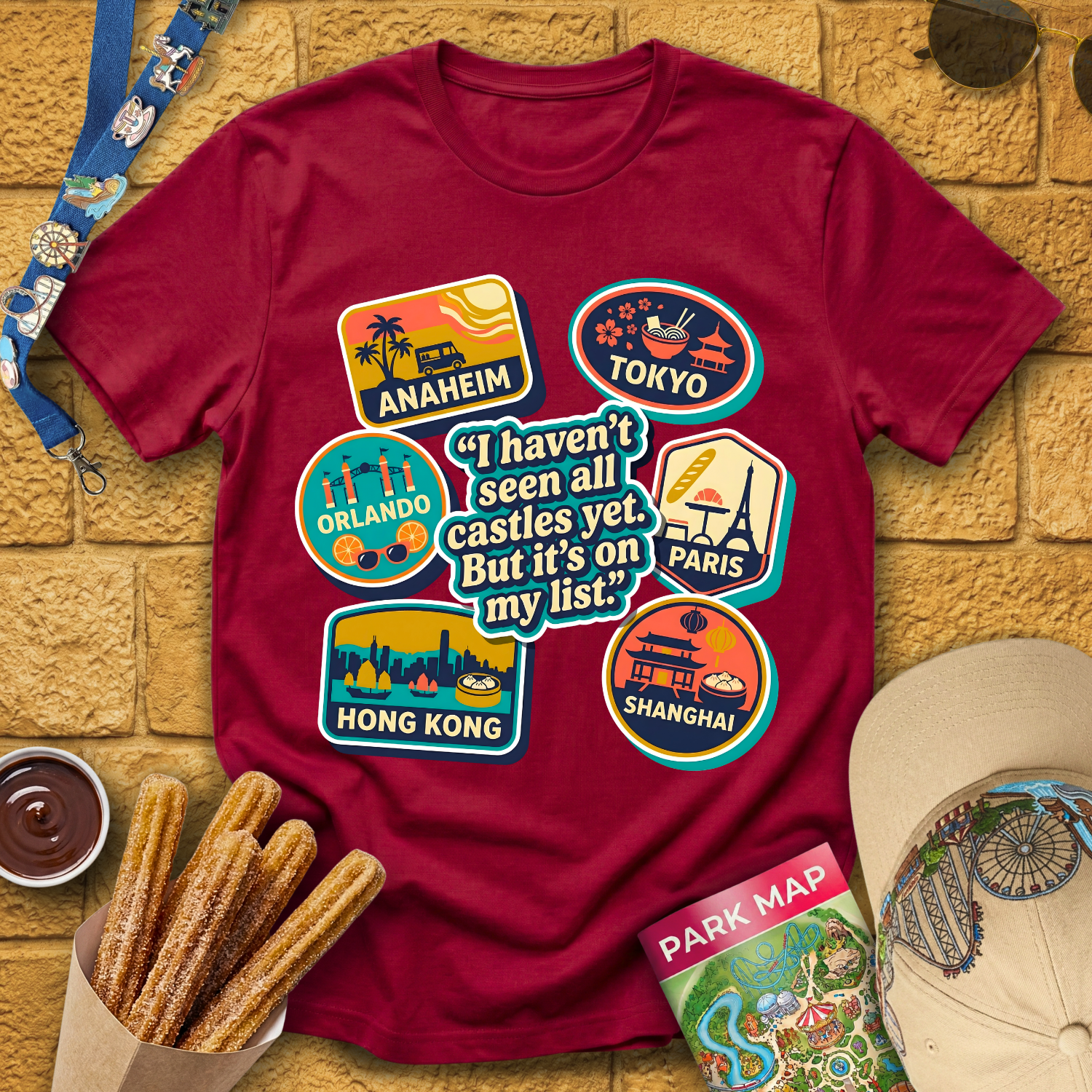 Castles On My List [Badges] T-Shirt
