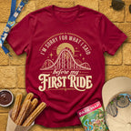 Before First Ride [MidCen] T-Shirt for Theme Park Fans (Cardinal Red)