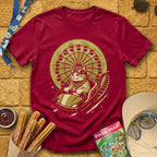 Cat Coaster [JapRetro] T-Shirt for Theme Park Fans (Cardinal Red)