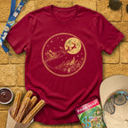 Christmas Park Flight [Badge] T-Shirt for Theme Park Fans (Cardinal Red)