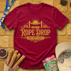 First At Rope Drop [VictorianSleek] T-Shirt for Theme Park Fans (Cardinal Red)