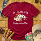 Holiday Crowds Meltdown [RetroFolk] T-Shirt for Theme Park Fans (Cardinal Red)