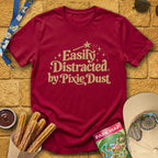 Pixie Dust Distracted [Artsy] T-Shirt for Theme Park Fans (Cardinal Red)