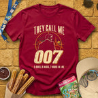 They Call Me 007 [Retro] T-Shirt for Theme Park Fans (Cardinal Red)