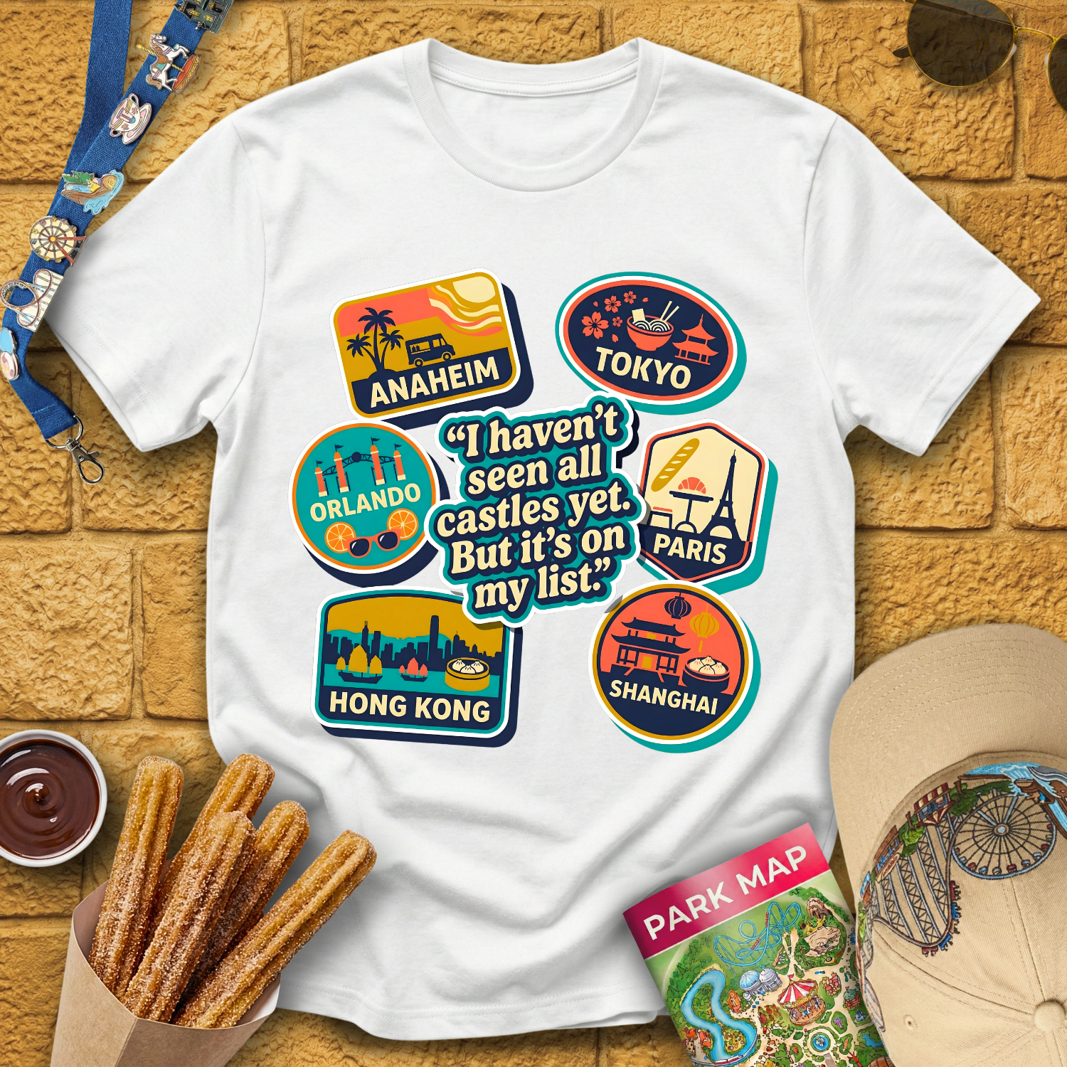 Castles On My List [Badges] T-Shirt