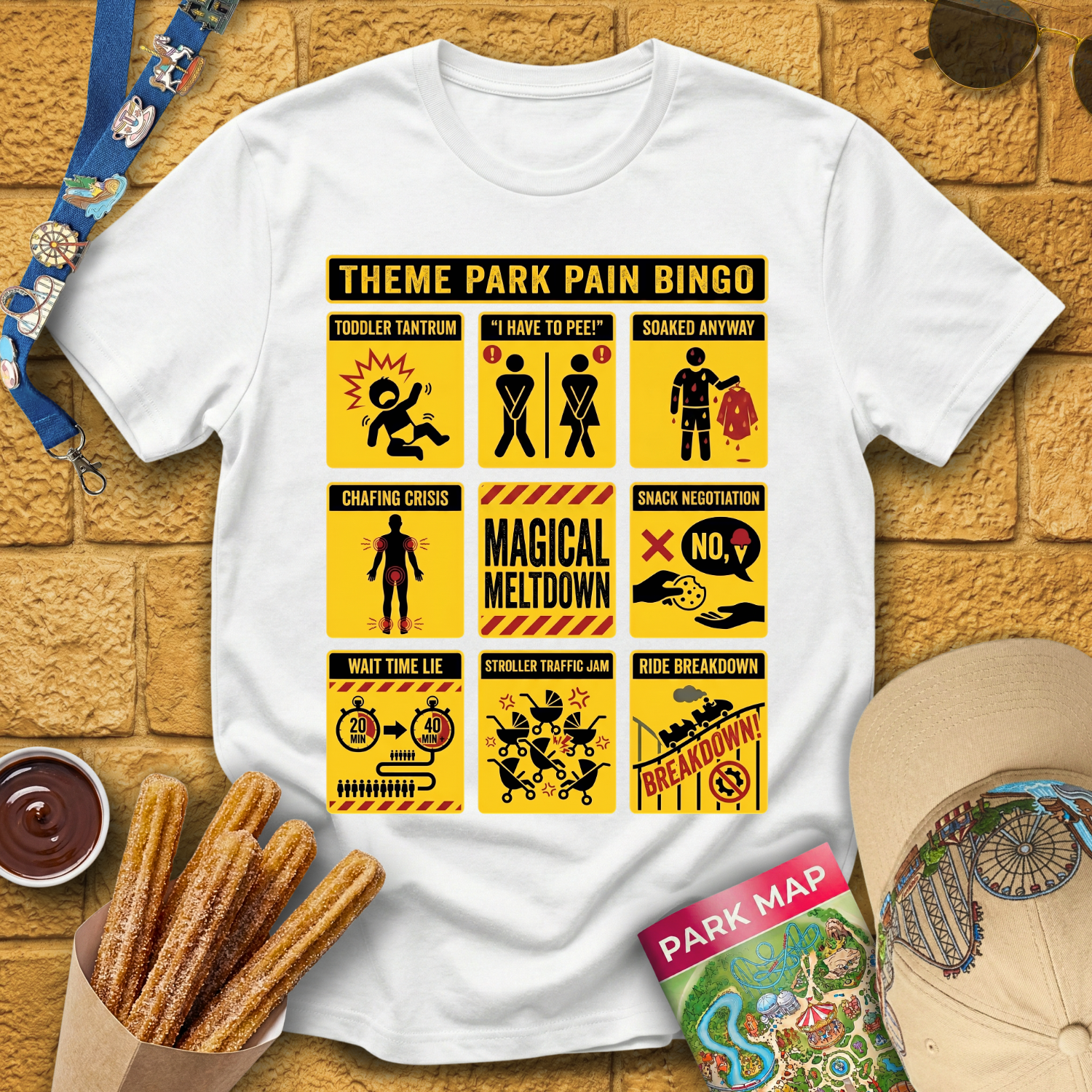 Theme Park Bingo [Warning] T-Shirt
