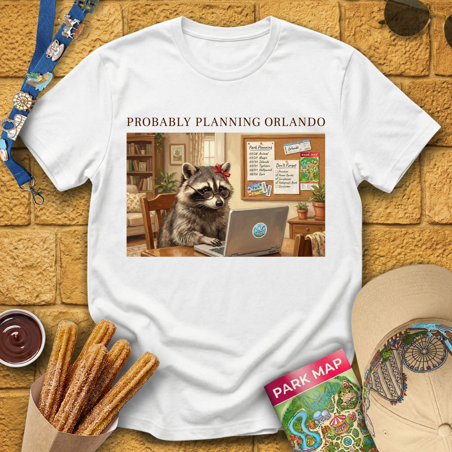 Raccoon Planning Orlando [OilArt] T-Shirt