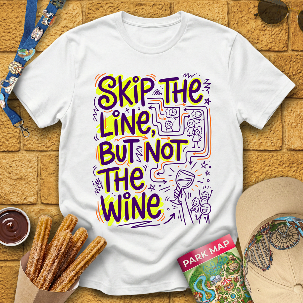 Skip Line, Not Wine 2 [Doodle] T-Shirt