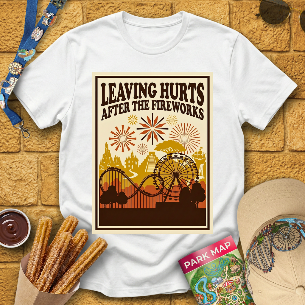 Leaving Hurts & Fireworks [70sPoster] T-Shirt
