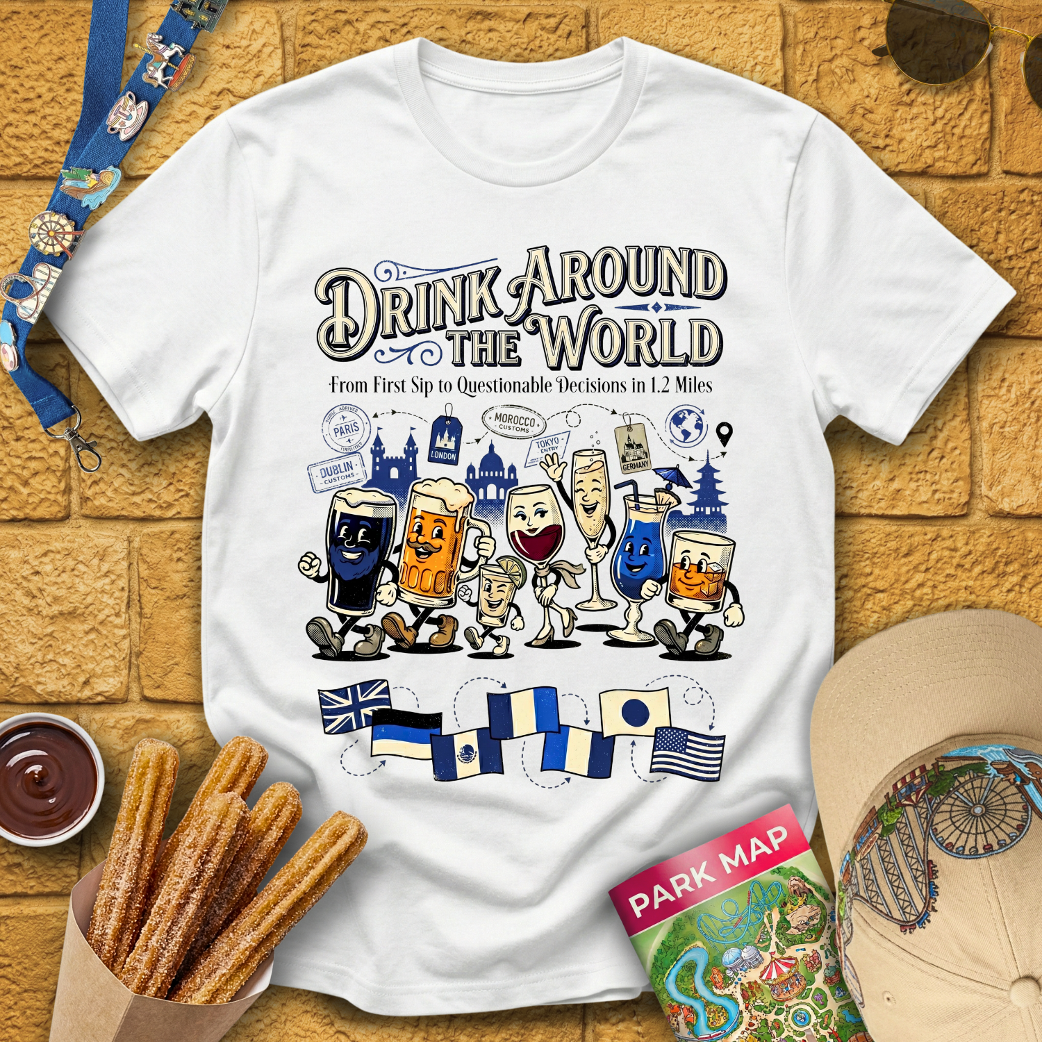 Drinking Around The World [Cartoon] T-Shirt