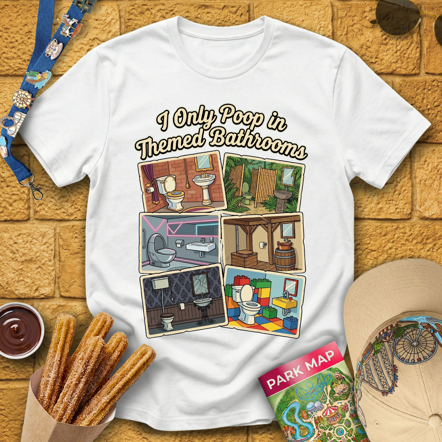 Poop In Themed Bathrooms [Postcard] T-Shirt