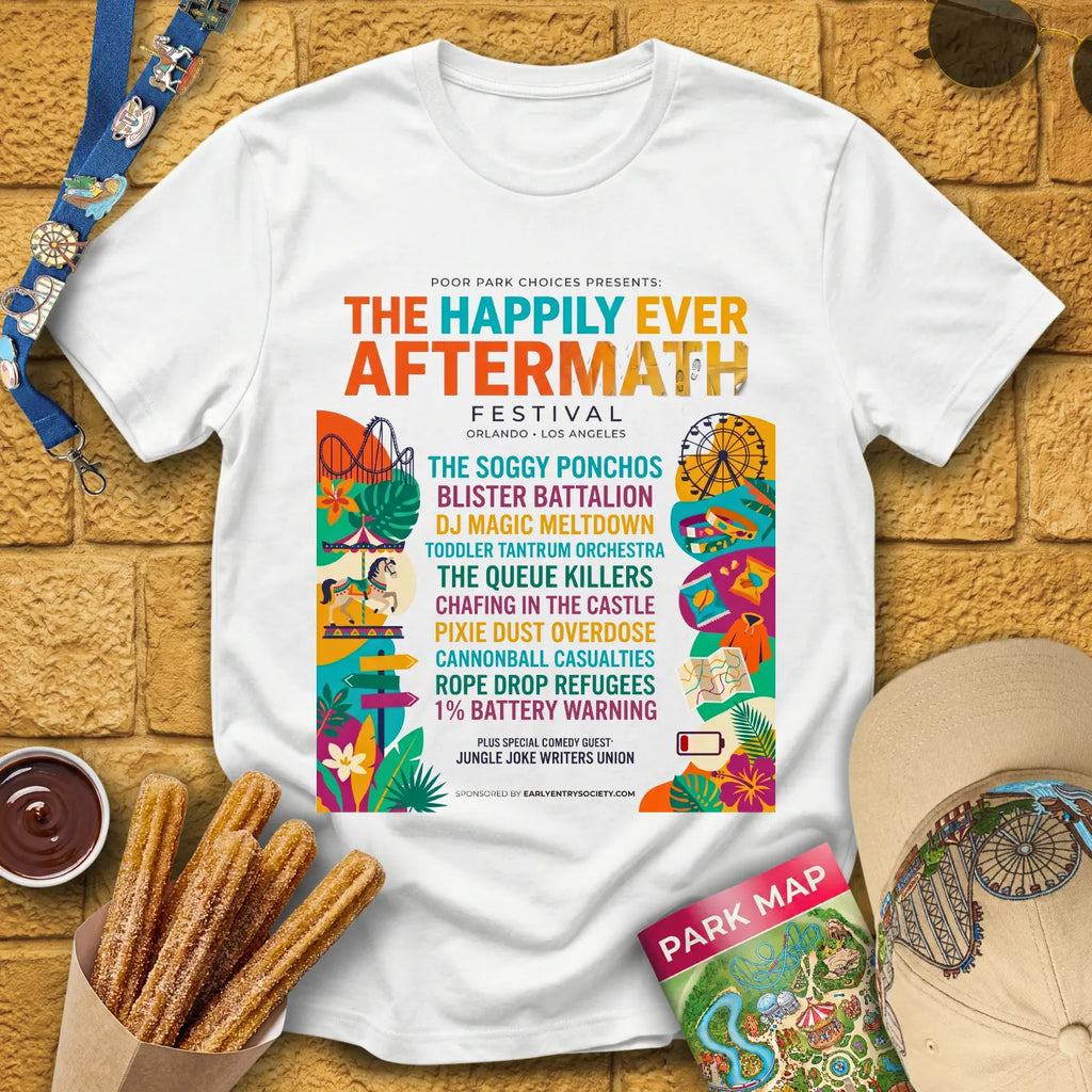 Aftermath Festival [Elite] T-Shirt for Theme Park Fans (White)