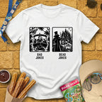 Dad Jokes Dead Jokes [Sleek] T-Shirt for Theme Park Fans (White)