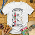 Drinking Checklist [Voyage] T-Shirt for Theme Park Fans (White)