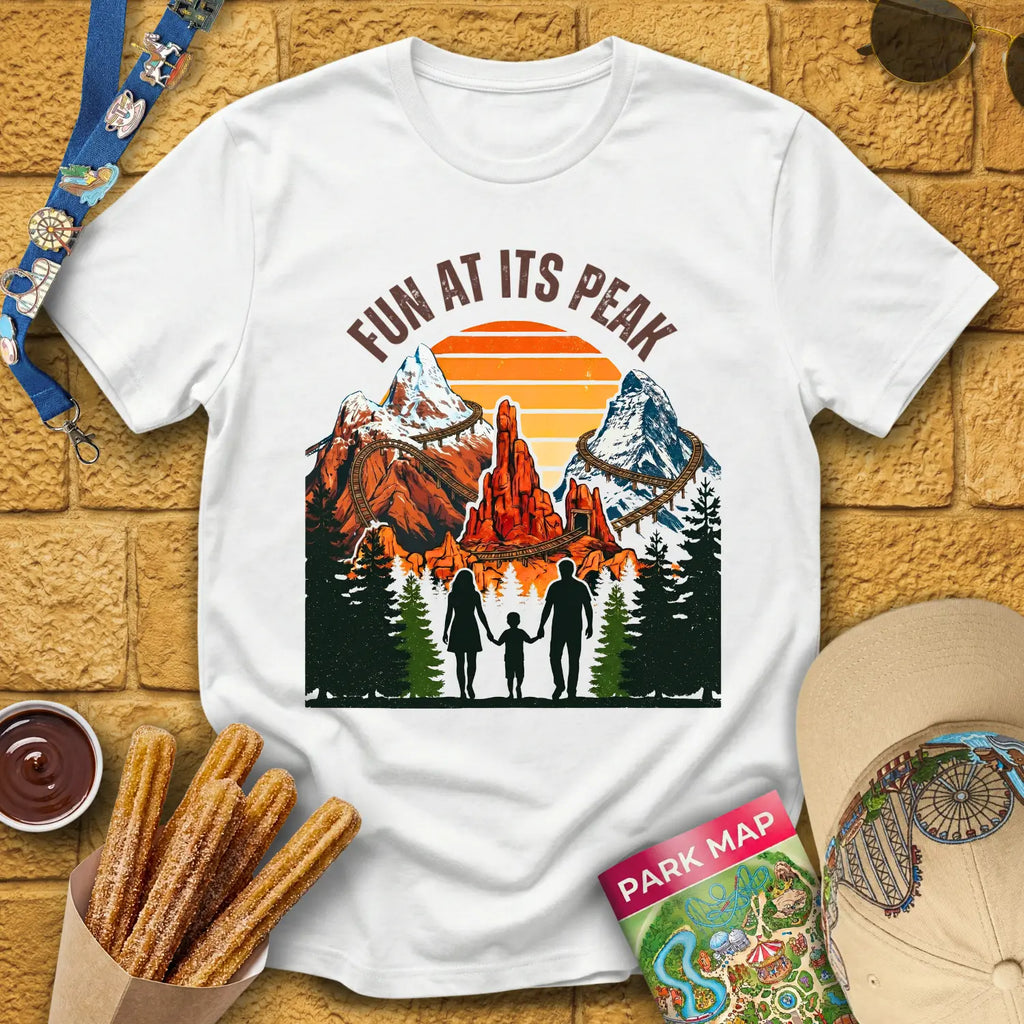 Fun At Its Peak [Retro] T-Shirt for Theme Park Fans (White)