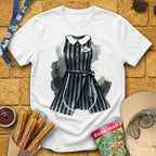 Ghost Hostess Dress [Artsy] T-Shirt for Theme Park Fans (White)