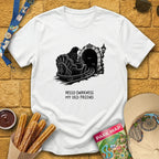 Hello Darkness [Engraved] T-Shirt for Theme Park Fans (White)