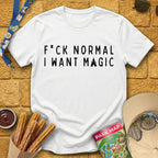I Want Magic [Sleek] T-Shirt for Theme Park Fans (White)