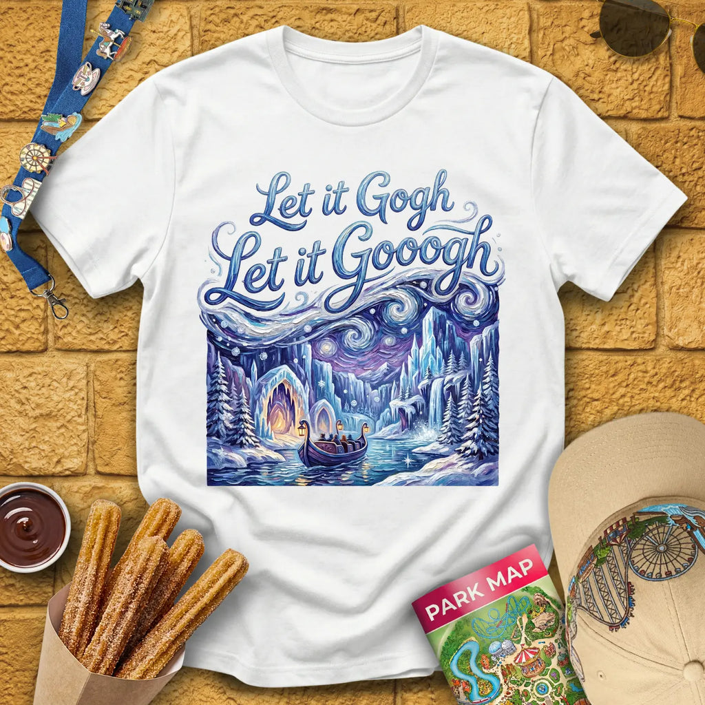 Let It Gogh [Artsy1] T-Shirt for Theme Park Fans (White)