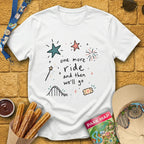 One More Ride [Doodle] T-Shirt for Theme Park Fans (White)