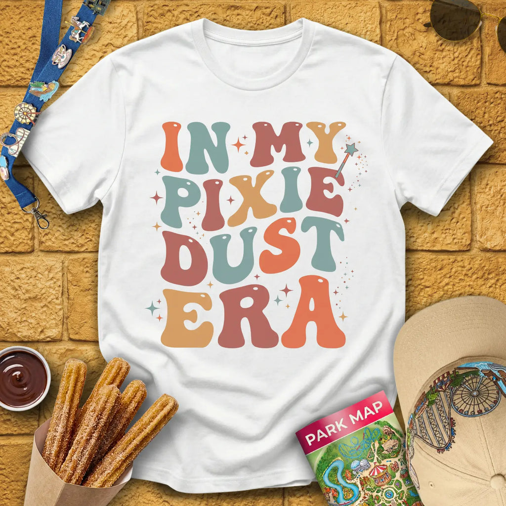 Pixie Dust Era [Bold70s] T-Shirt for Theme Park Fans (White)
