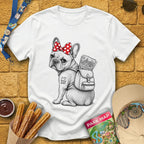 Pixie Dust Frenchie [Woodcut] T-Shirt for Theme Park Fans (White)